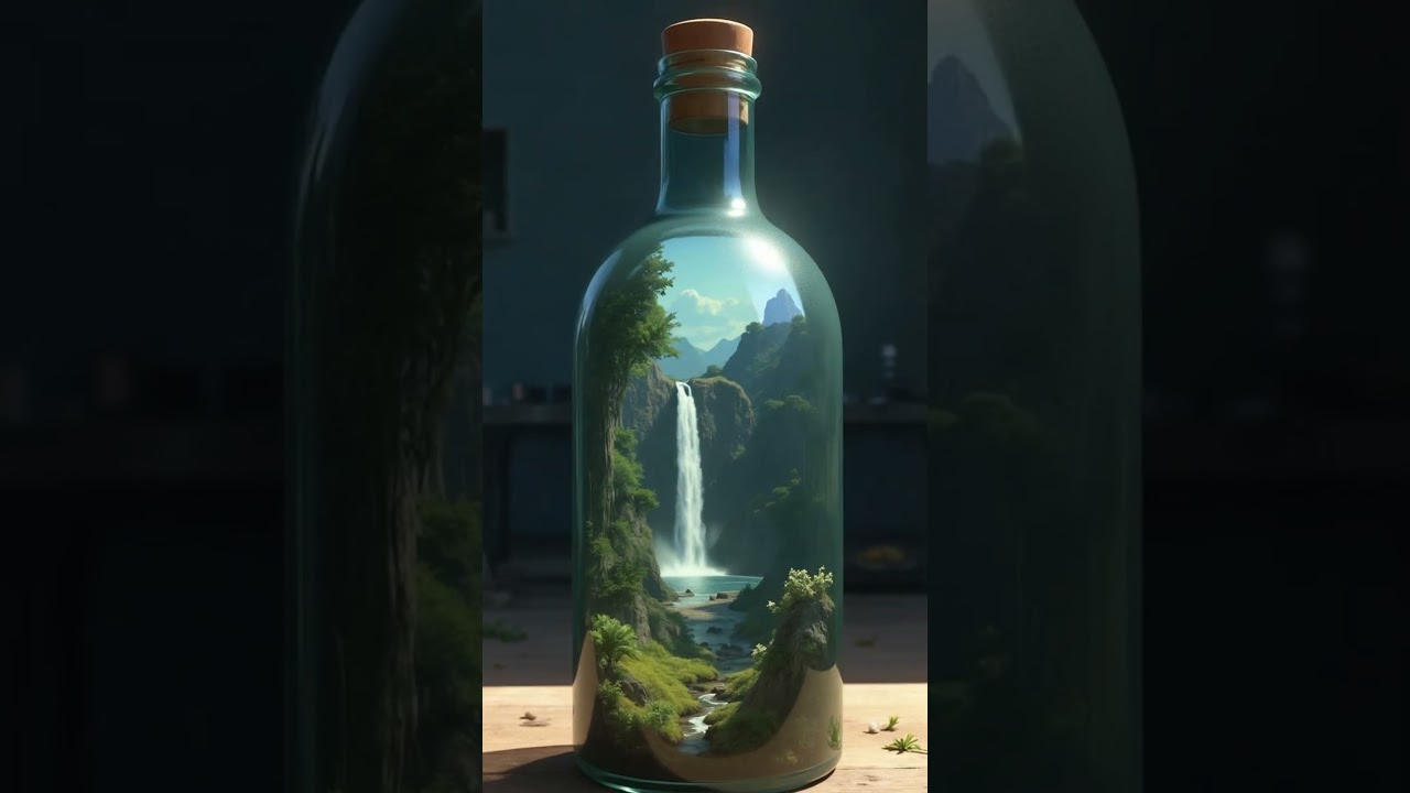 Reality vs. Fantasy Inside a Glass Bottle | Surreal Art Concept 