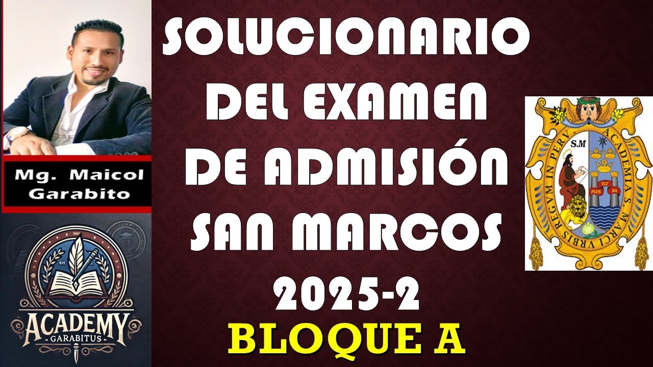 SOLUCIONARIO DE SAN MARCOS 20252 (BLOQUE A) YouTube SOLUCIONARIO DE SAN MARCOS 20252 (BLOQUE A) YouTube