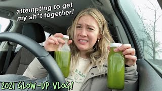2021 Glow-Up Transformation VLOG! *juices, working out, nails, hair, skincare, makeup + outfit*