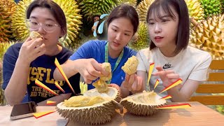 KOREAN 🇰🇷 EXCHANGE STUDENTS IN INDONESIA 🇮🇩 TRY DURIAN! REAKSI ORANGE KOREA MUKBANG DURIAN