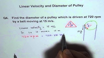 Application Radians Find Pulley Diameter From Linear Velocity IB SL Math MCR3U