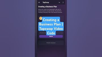 Creating a Business Plan | Tapswap Video Code