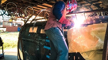 VW Bus Rotisserie Build part 4!!