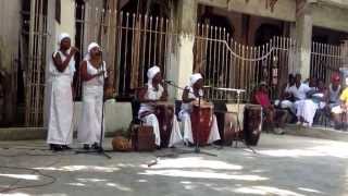 Obbini okan on The Patio of the Conjunto Folklorico Nacional bldg. on Calle 4 in Havana, 2013.