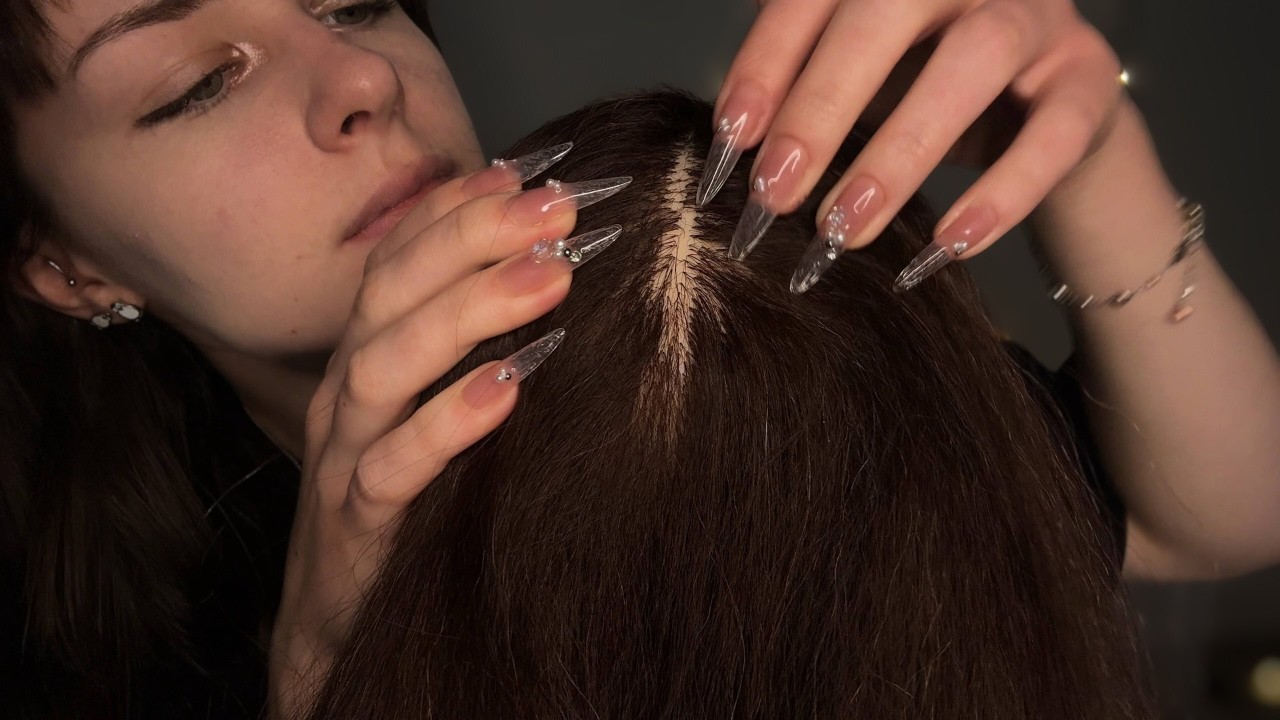 Hair Parting, Scratching, Plucking (No Talking) ASMR