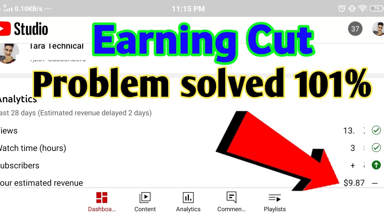 your estimated Revenue Cut problem solved || Earning Cut problem On ...