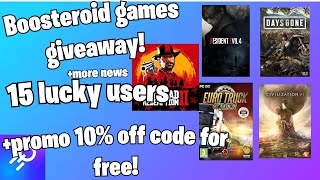 BOOSTEROID: 6 NEW GAMES, 1 of them is FREE!! +5 CODES with 30% OFF