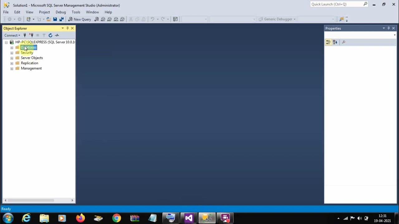 Create , insert , delete table in ms sql server management studio - YouTube