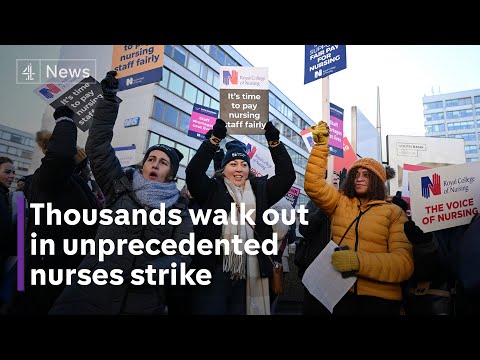 100,000 nurses walk out in unprecedented strike