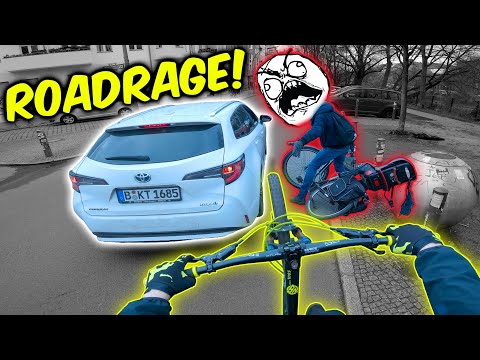 Radfahrer ANGEFAHREN! Roadrage beim Urban Freeride Street-Tour Berlin