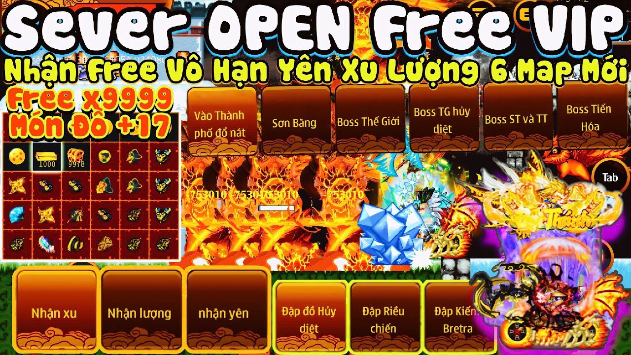 Ninja School Online Lậu Sever Open Free Ngon Nhất Vô Hạn Xu Lượng Nhận Full Đồ +17 Ra Mắt 6 Map Mới
