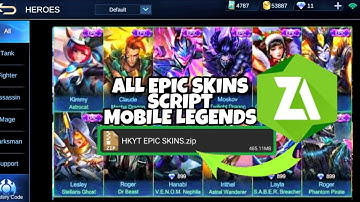 ALL EPIC SKINS MOBILE LEGENDS  YU ZHONG PATCH (SCRIPT)
