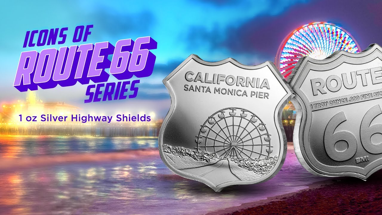 California Santa Monica Pier - Icons of Route 66 (1 oz Silver)