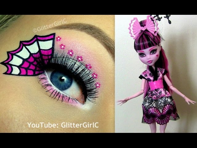 Monster high makeup, Halloween eye makeup, Doll makeup