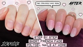 DIY SHORT BABY BOOMER POLYGEL NAILS AT HOME | The Beauty Vault