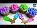 Pretend Ice Cream Cups Play Foam Surprise Toys |Learn colors| Squishy Glitter Foam