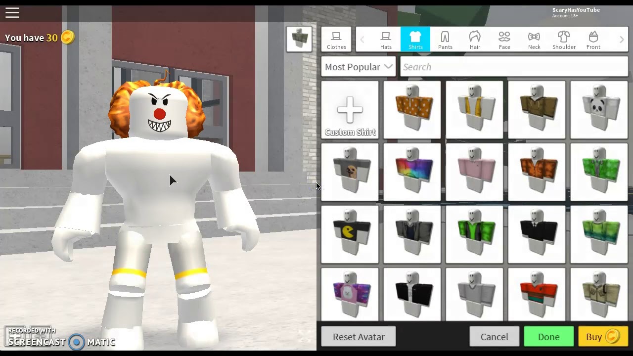 How To Be Pennywise The Dancing Clown In Robloxian High School Youtube - pennywise shirt roblox