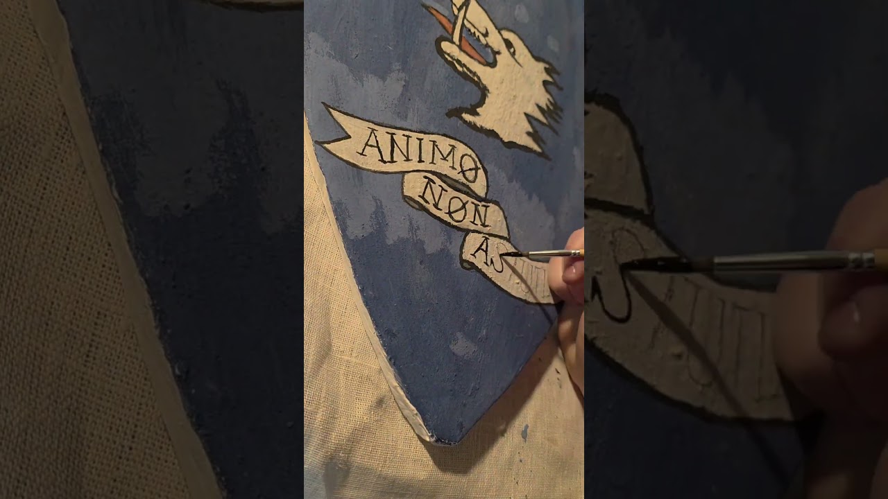 Finishing a medieval shield! #shield #medieval #cosplay #heater #knight