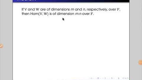 Dimension of Hom(V, W)