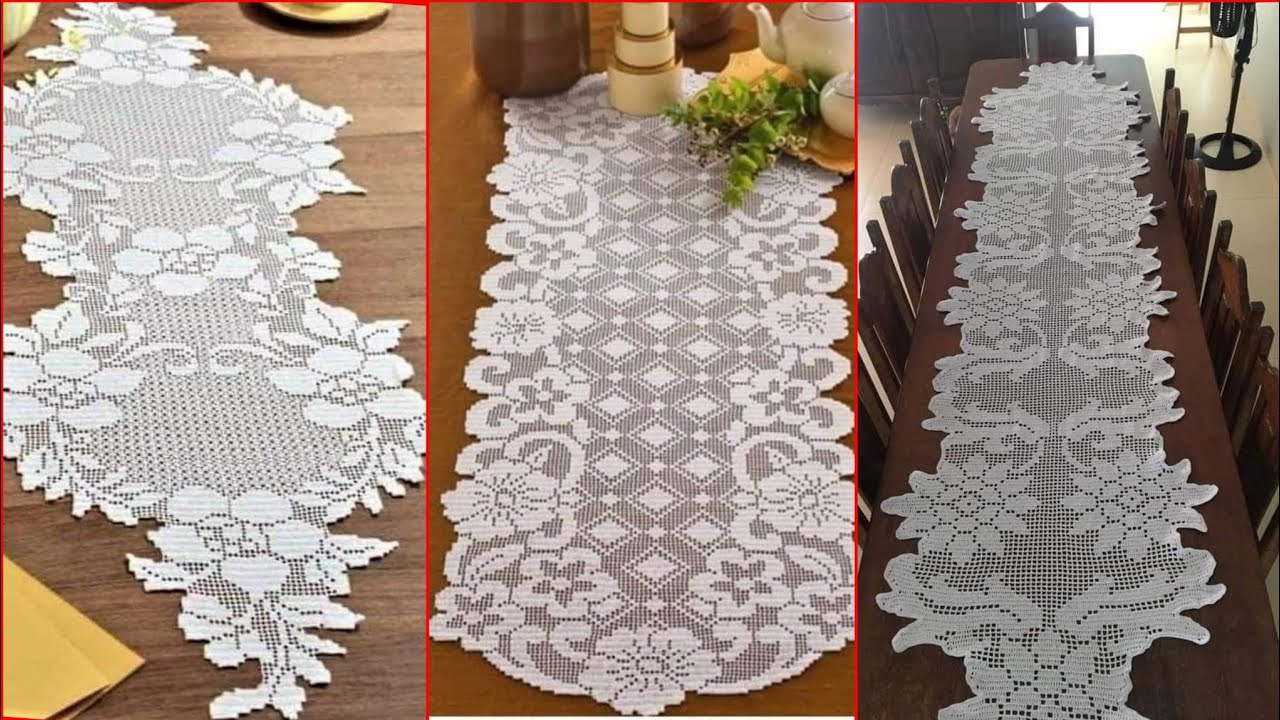 120 различных идей для вязаных крючком скатертей-дорожек #сделайсам #вязаниекрючком #тренды