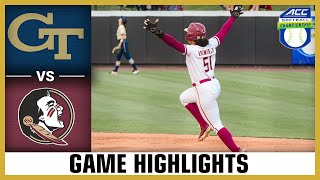 Georgia Tech Vs Florida State Game Highlights 2024 Acc Softball Championship Semifinals