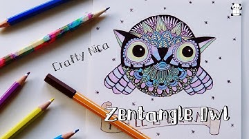 HOW TO DRAW AN OWL (Zentangle animals. Easy drawings)