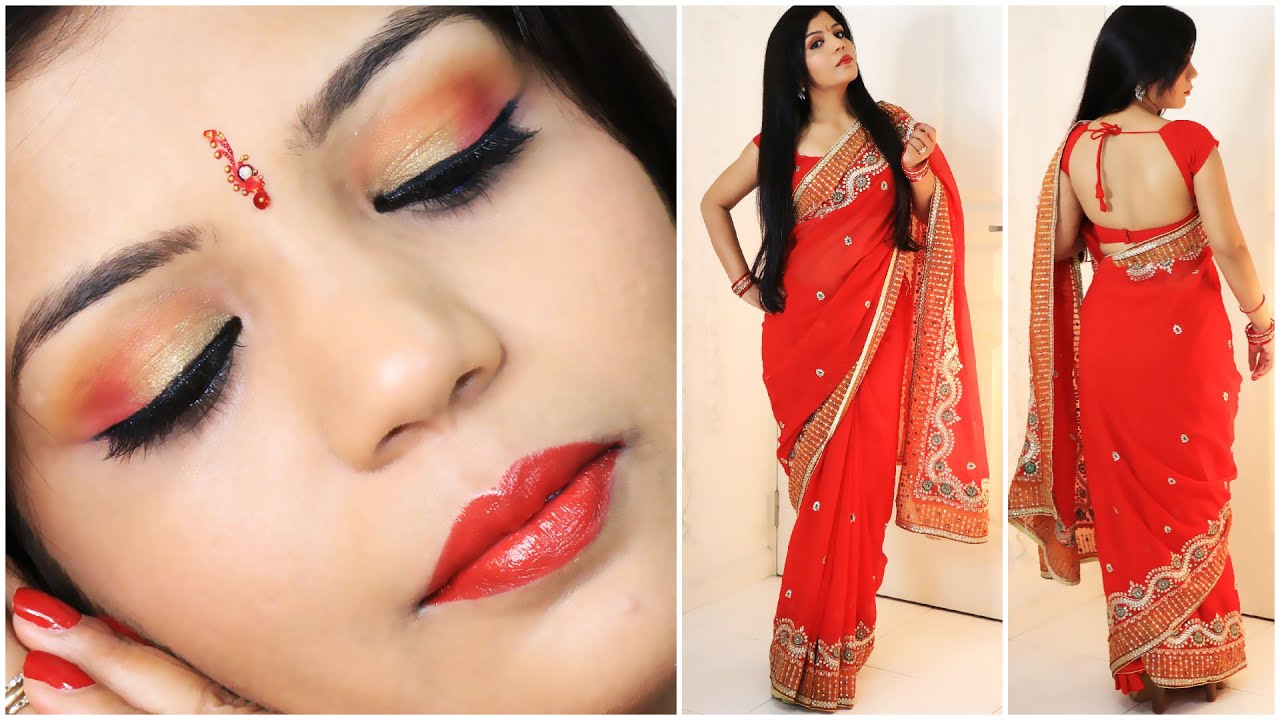 Crazy for Cosmetics- A Singapore based Beauty/ Lifestyle blog about Makeup,Lifestyle  and Shopping: Brides of the World Inspired Eye makeup Series , Part 3 -  Indian bengali Bride Eyemakeup