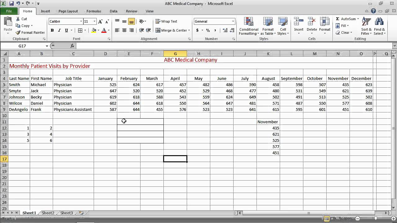 Excel 2010 Basics - Merging and Splitting Cells.mov