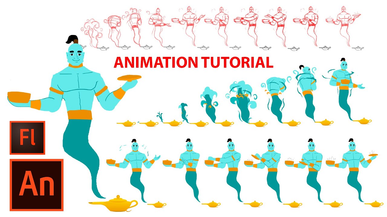 Flash/Adobe Animate CC 2d Animation Tutorial: Explained step by step