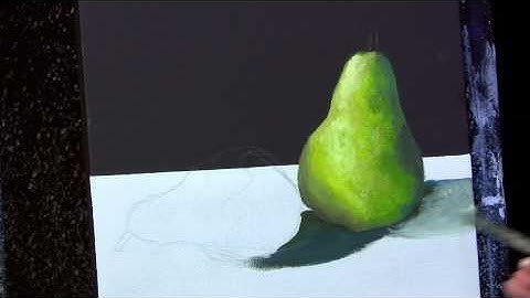 Painting Lesson Preview time lapse still life pear painting by Tim Gagnon www.timgagnon.com