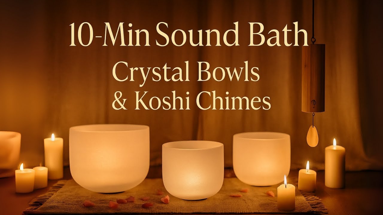 10-Min Sound Bath with 432Hz Crystal Bowls & Koshi Chimes | Deep ...