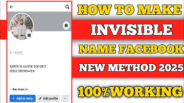 How to Create invisible Name on Facebook 2025|Create Full invisible Facebook Id New Method 2025