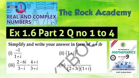 Ex 1.6 Part 2 | Solution  Unit 1 | Real and Complex Number | Sindh textbook Class 9 Math