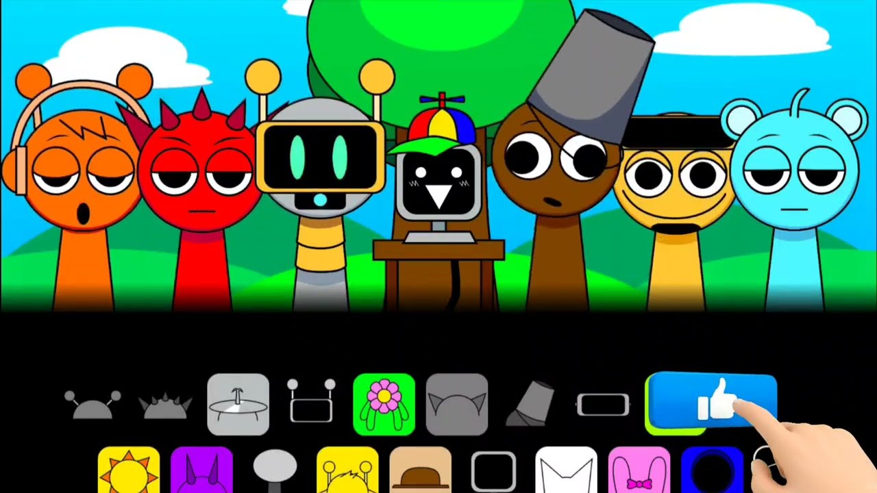 Sprunki Но роли поменялись местами: Обычная версия против версии ужасов. Все персонажи