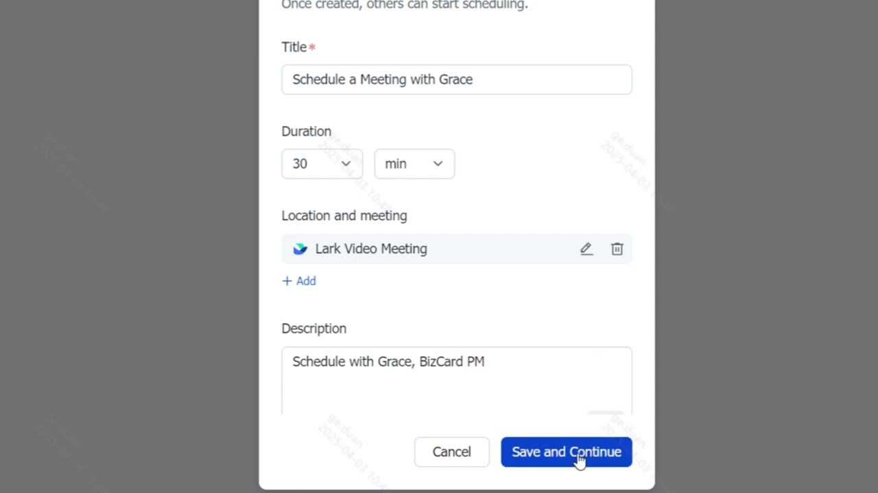 Schedule Meetings Lark
