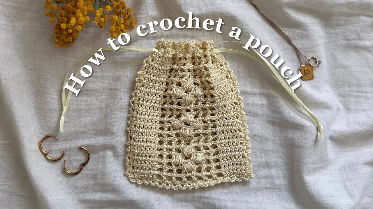 【かぎ針編み】春らしい可愛いポーチの作り方🌼🧶