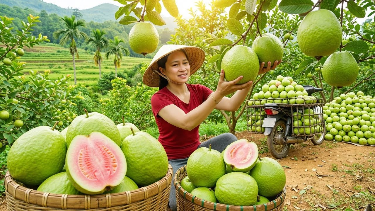 Da Horta ao Mercado: Colhendo 1.000 Goiabas Frescas e Construindo a Fazenda