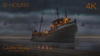 Shipwrecked Thunderstorm | Rain & Thunder Sounds Ambience [4K] RELAX | STUDY | SLEEP | 12 HOURS by Outdoor Therapy 13,837 views 8 days ago 12 hours