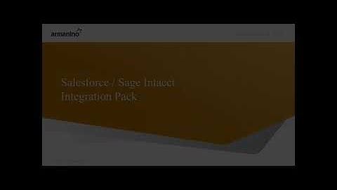 Sage Intacct - Salesforce Integration Pack