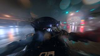 POV Thunder Storm Night Ride Kawasaki Ninja ZX6R (Pure sound no music)