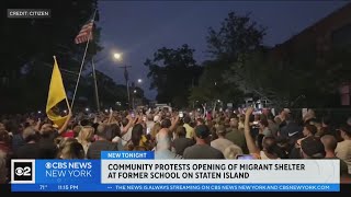 Community protests opening of asylum seeker shelter in Staten Island