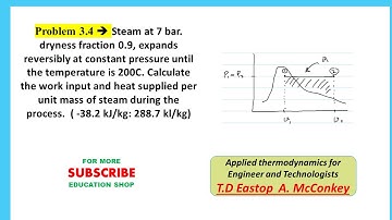 Problem 3.4 Calculate the final temperature and the work input.