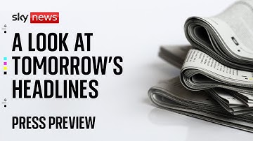 Sky News Press Preview | Saturday 18 October 2025