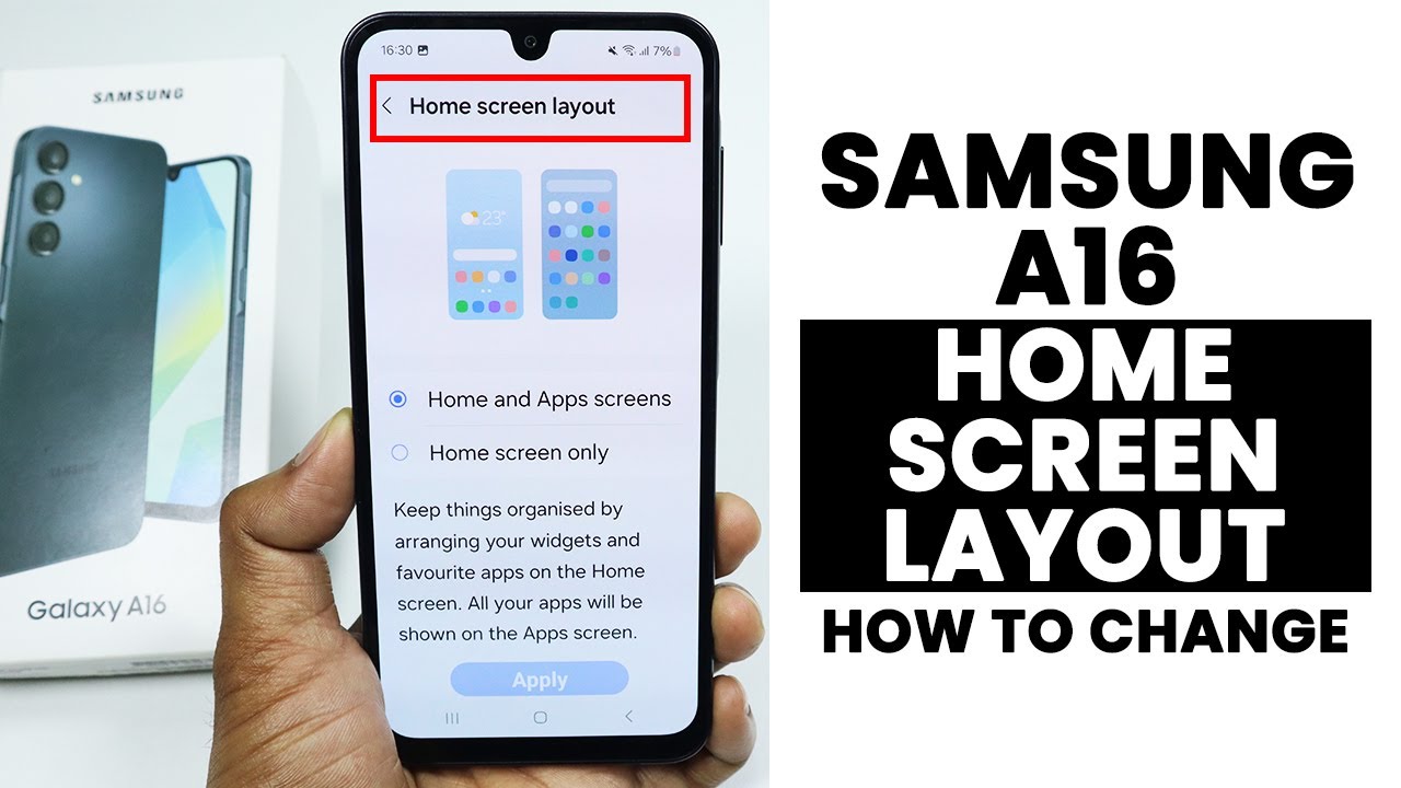 Change Home Screen Layout in Samsung A16 | Home Screen Settings