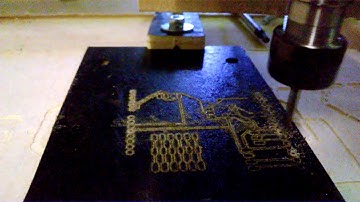 first test etch milling PCB eagle pcb mini cnc