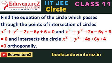 Find the equation of the circle which passes through the points of intersection of circles x^2+y^2-