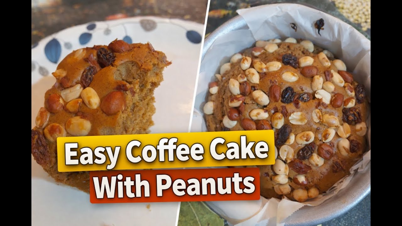 Easy Coffee Cake With Peanuts | Soft & Moist Cake Recipe for Beginners 