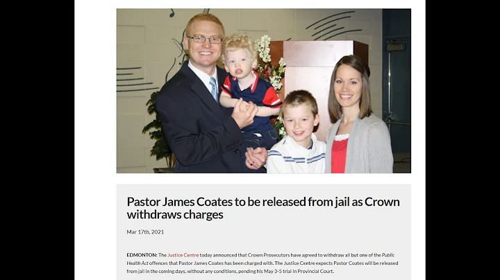 Pastor James Coates will be released from jail, pr...