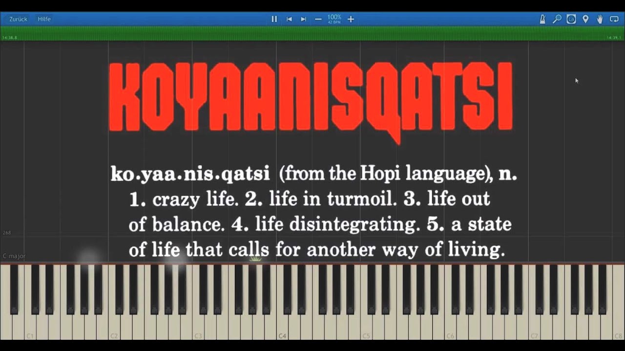 Koyaanisqatsi. Midi Visualizer. Philip Glass - Koyaanisqatsi album Cover.