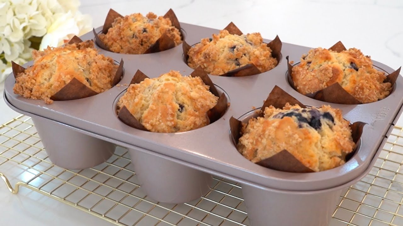 Bakery Style Blueberry Muffin moist, light and airy